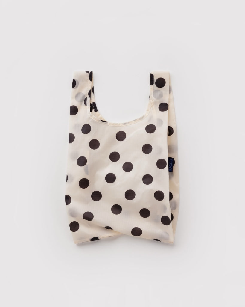 Baby Reusable Bag - Cream & Black Polka Dot