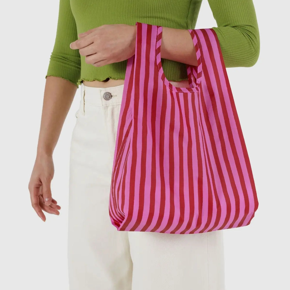 Baby Reusable Bag - Pink & Red Painted Stripe
