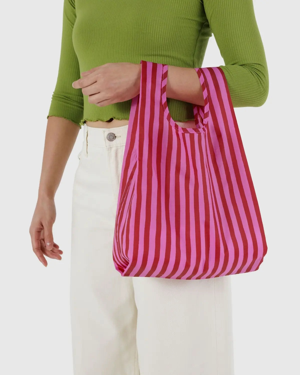 Baby Reusable Bag - Pink & Red Painted Stripe