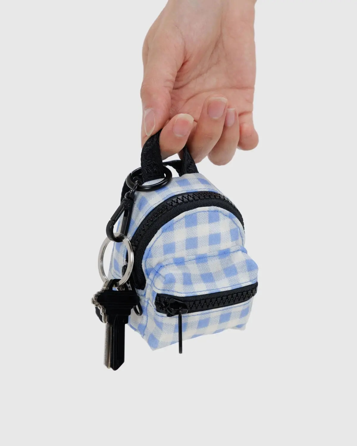 Charm Backpack - Light Blue Gingham