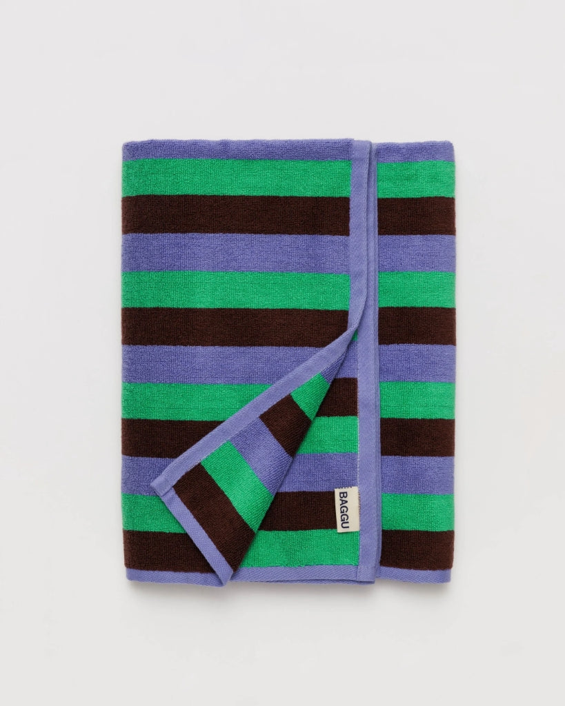 Bath Towel - Mint 90's Stripe