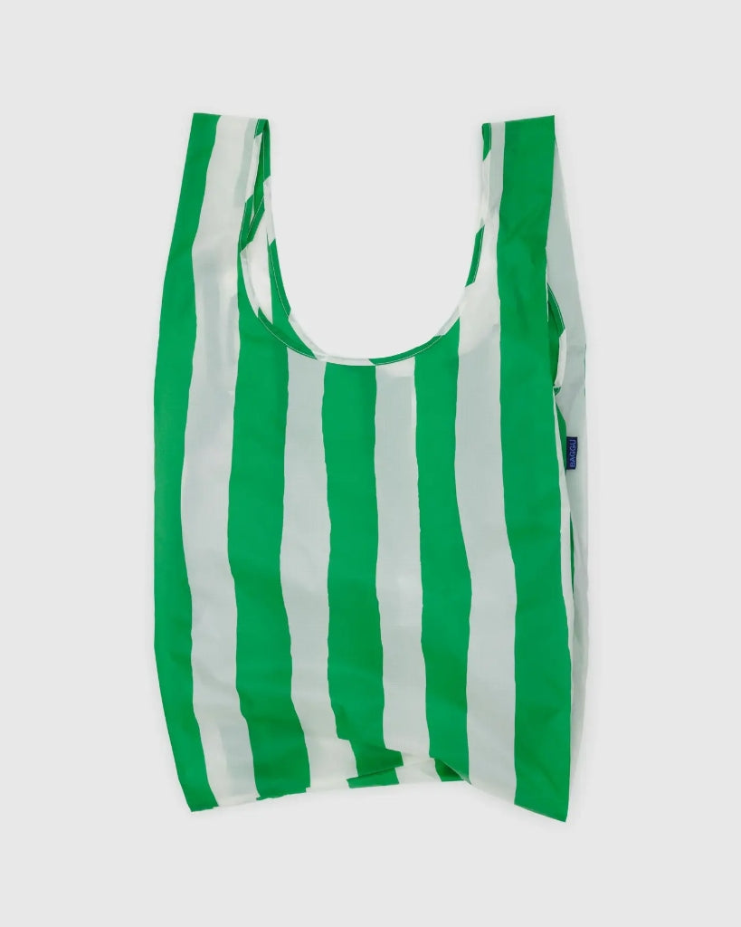 Big Reusable Bag - Green Painted Stripe