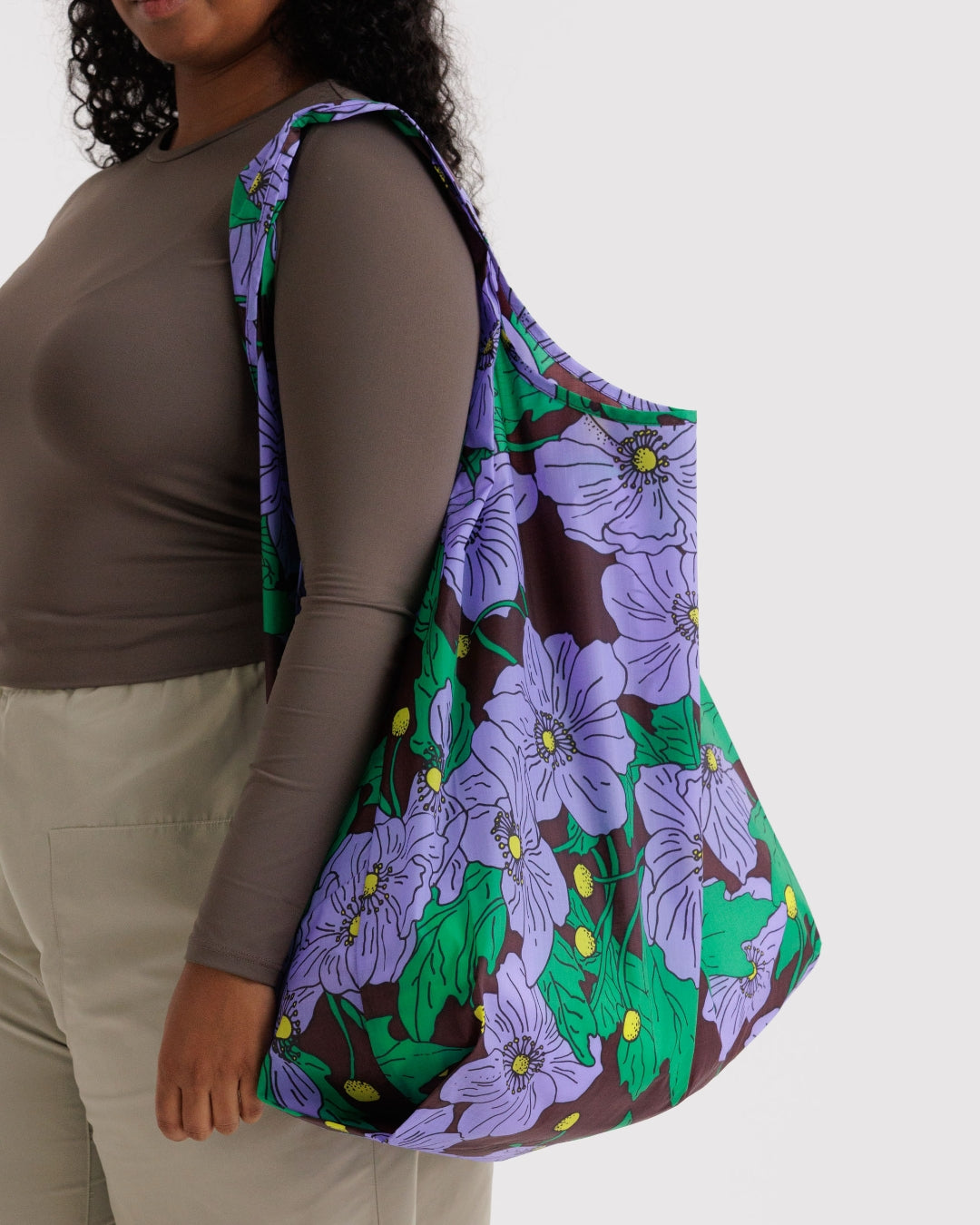 Big Reusable Bag - Maroon Poppy