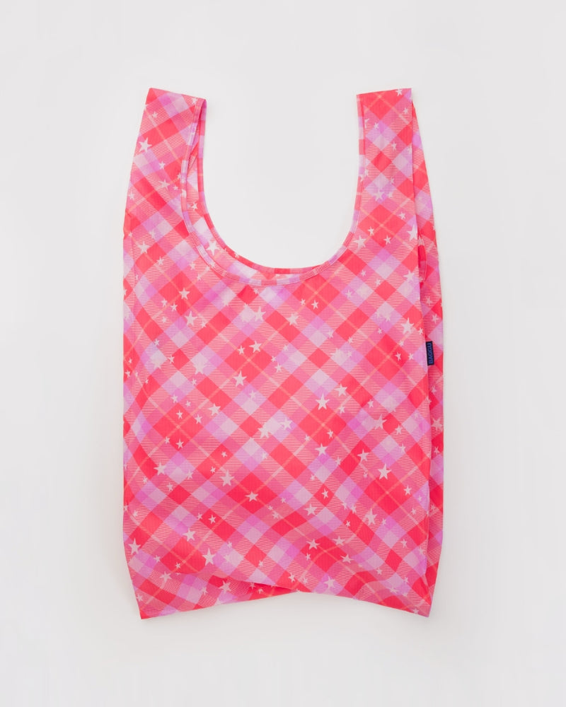 Big Reusable Bag - Pink Star Plaid [PRE ORDER]