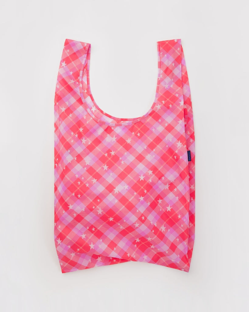 Big Reusable Bag - Pink Star Plaid [PRE ORDER]