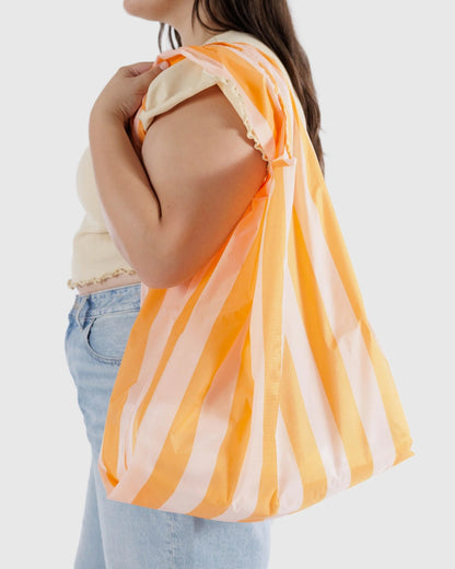 Big Reusable Bag - Tangerine Wide Stripe