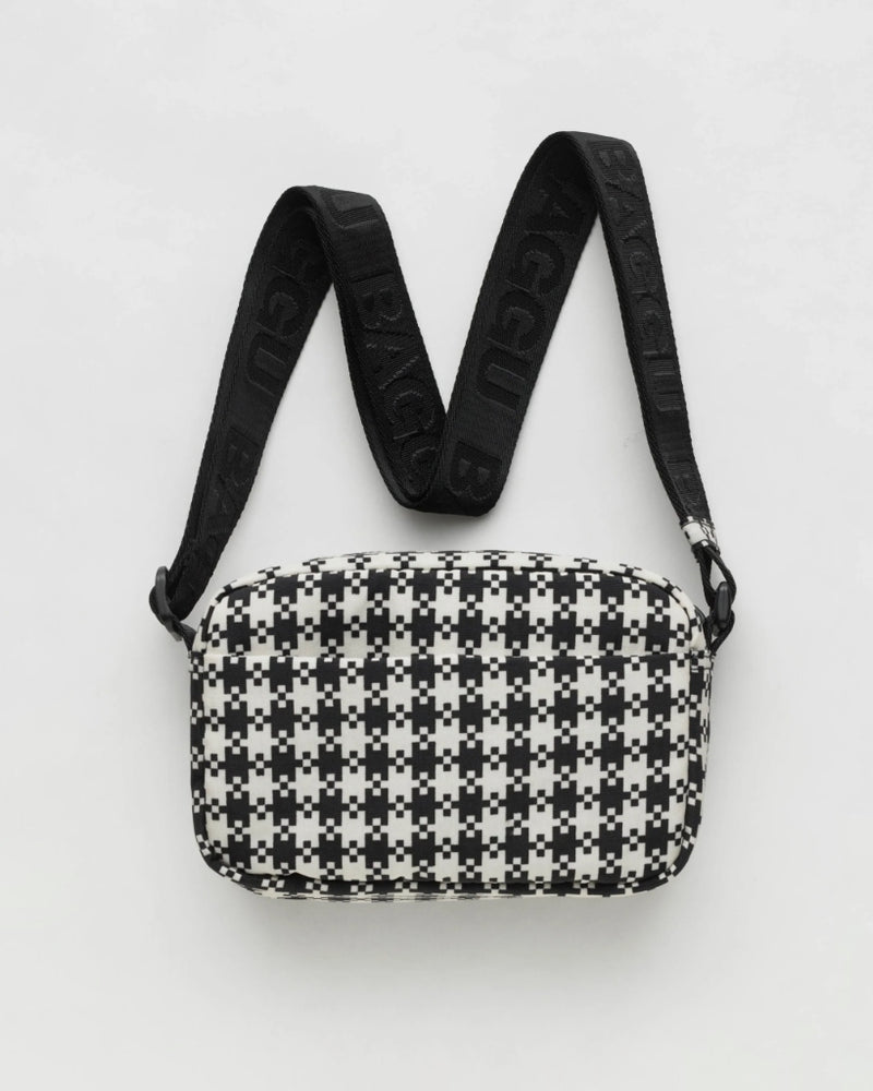 
                      
                        Camera Crossbody - Black & White Pixel Gingham
                      
                    