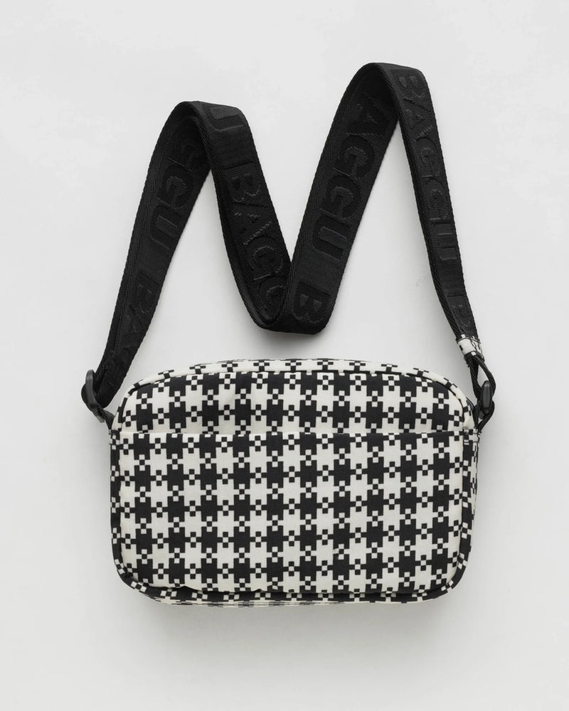 
                      
                        Camera Crossbody - Black & White Pixel Gingham
                      
                    