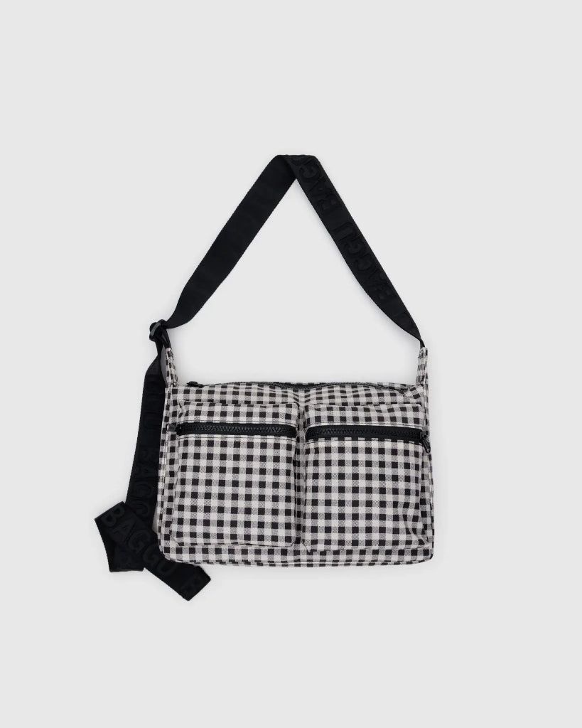 Medium Cargo Crossbody - Black & White Gingham [PRE ORDER]