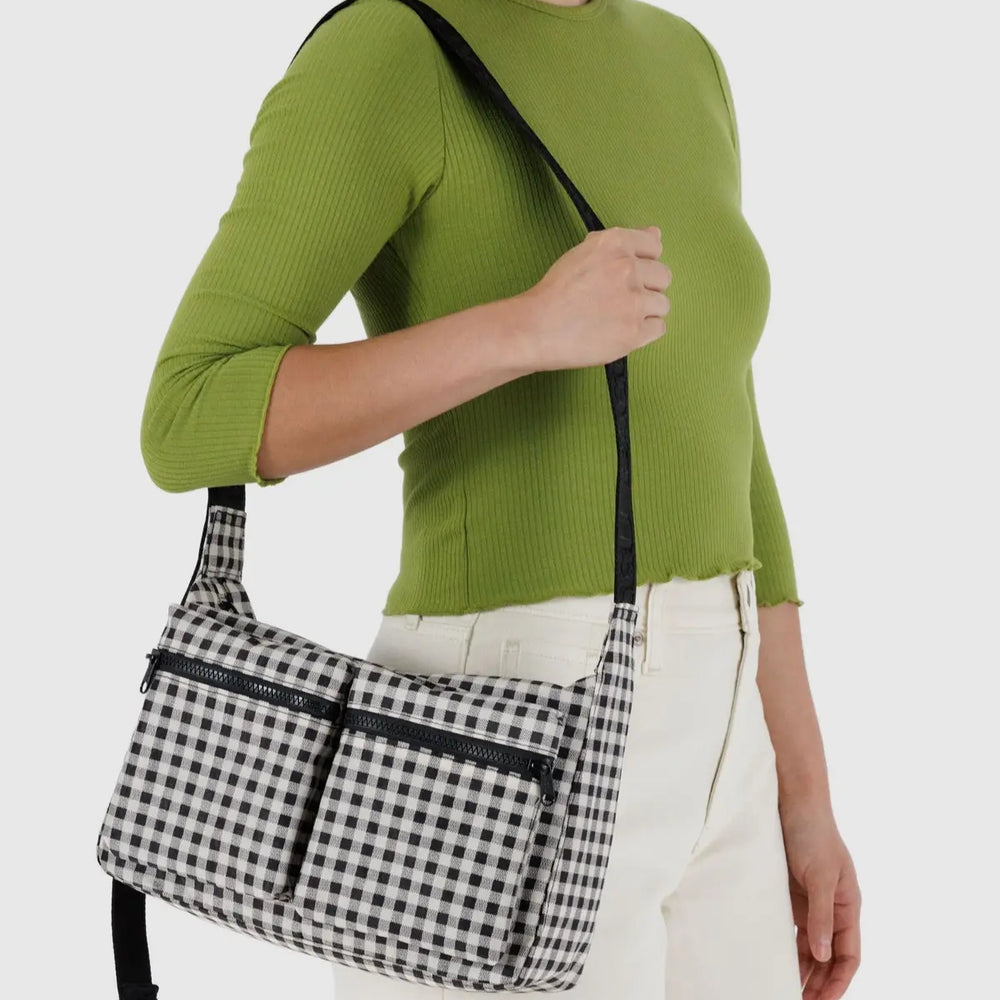 Medium Cargo Crossbody - Black & White Gingham [PRE ORDER]