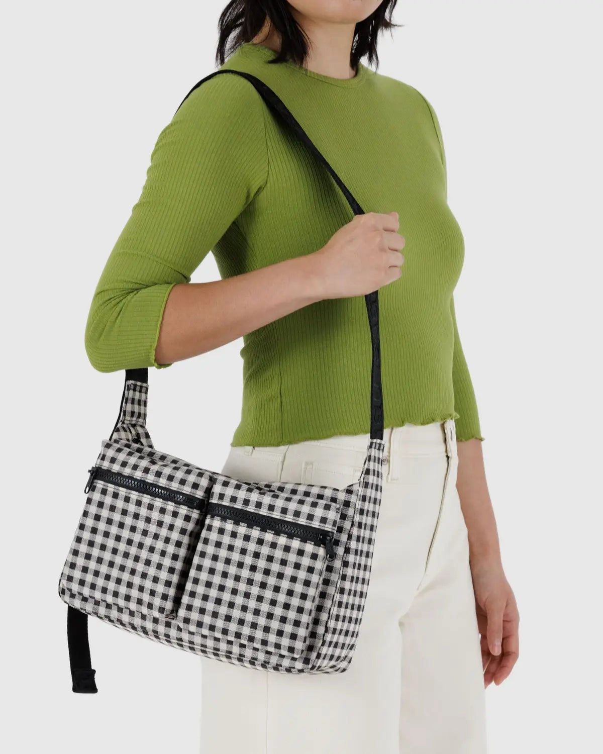 Medium Cargo Crossbody - Black & White Gingham [PRE ORDER]