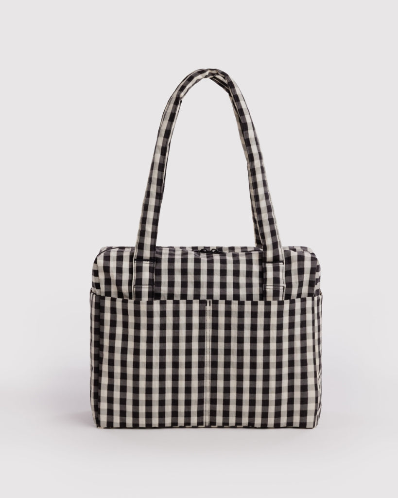 Small Cloud Carry-On Bag - Black & Cream Gingham [PRE ORDER]