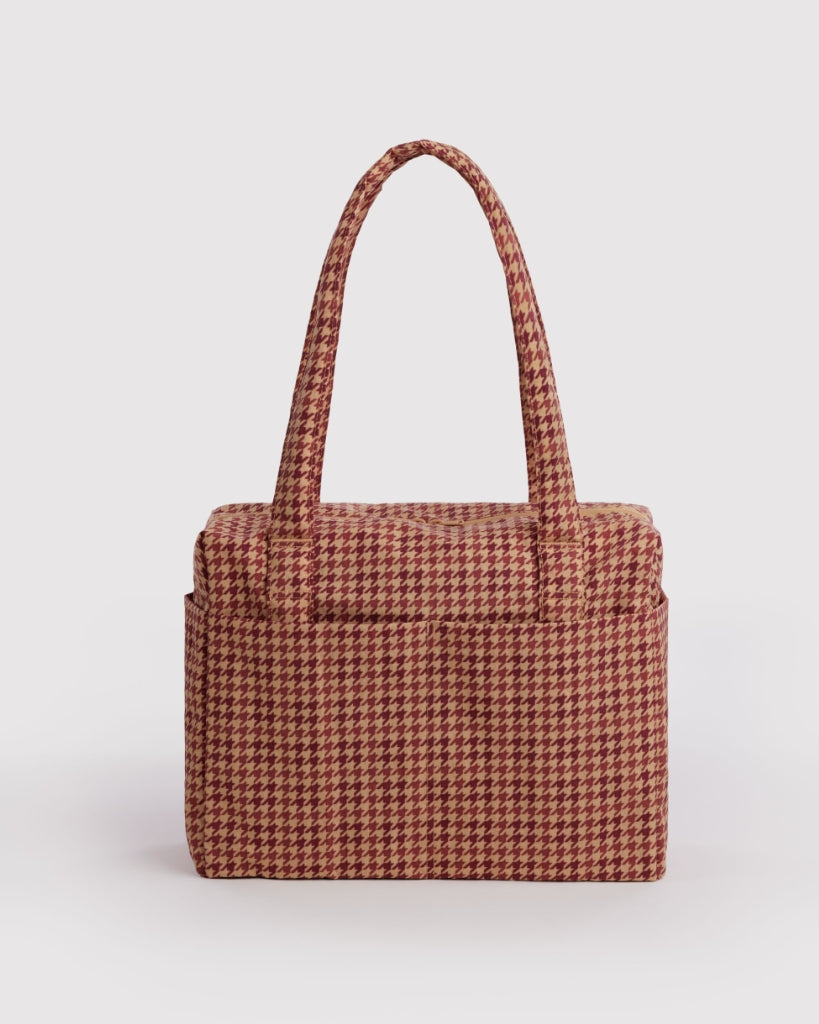 Small Cloud Carry-On Bag - Tan Houndstooth