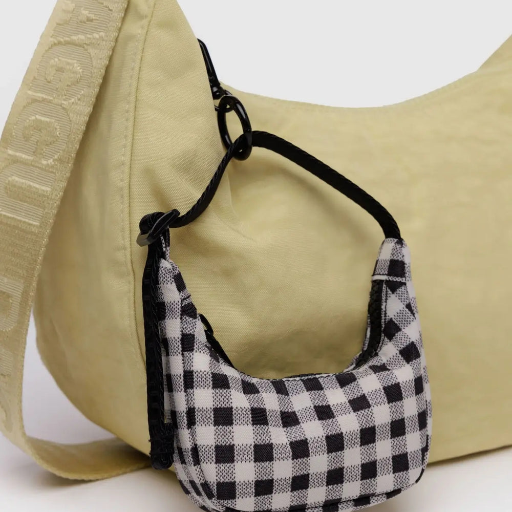 
                      
                        Charm Crescent Bag - Black & White Gingham
                      
                    