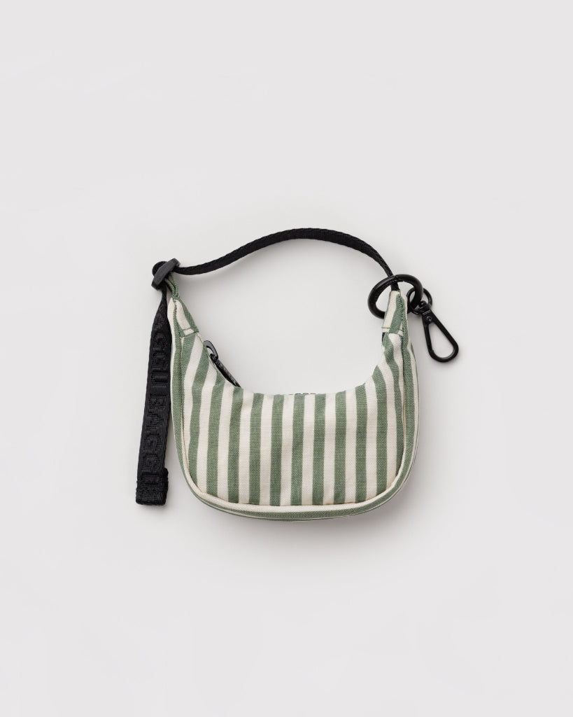Charm Crescent Bag - Sage Stripe