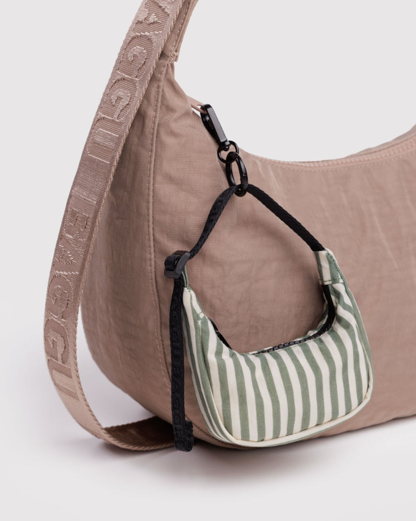 Charm Crescent Bag - Sage Stripe