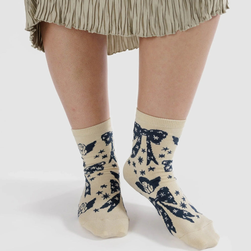 Crew Socks - Cherub Bows [PRE ORDER]