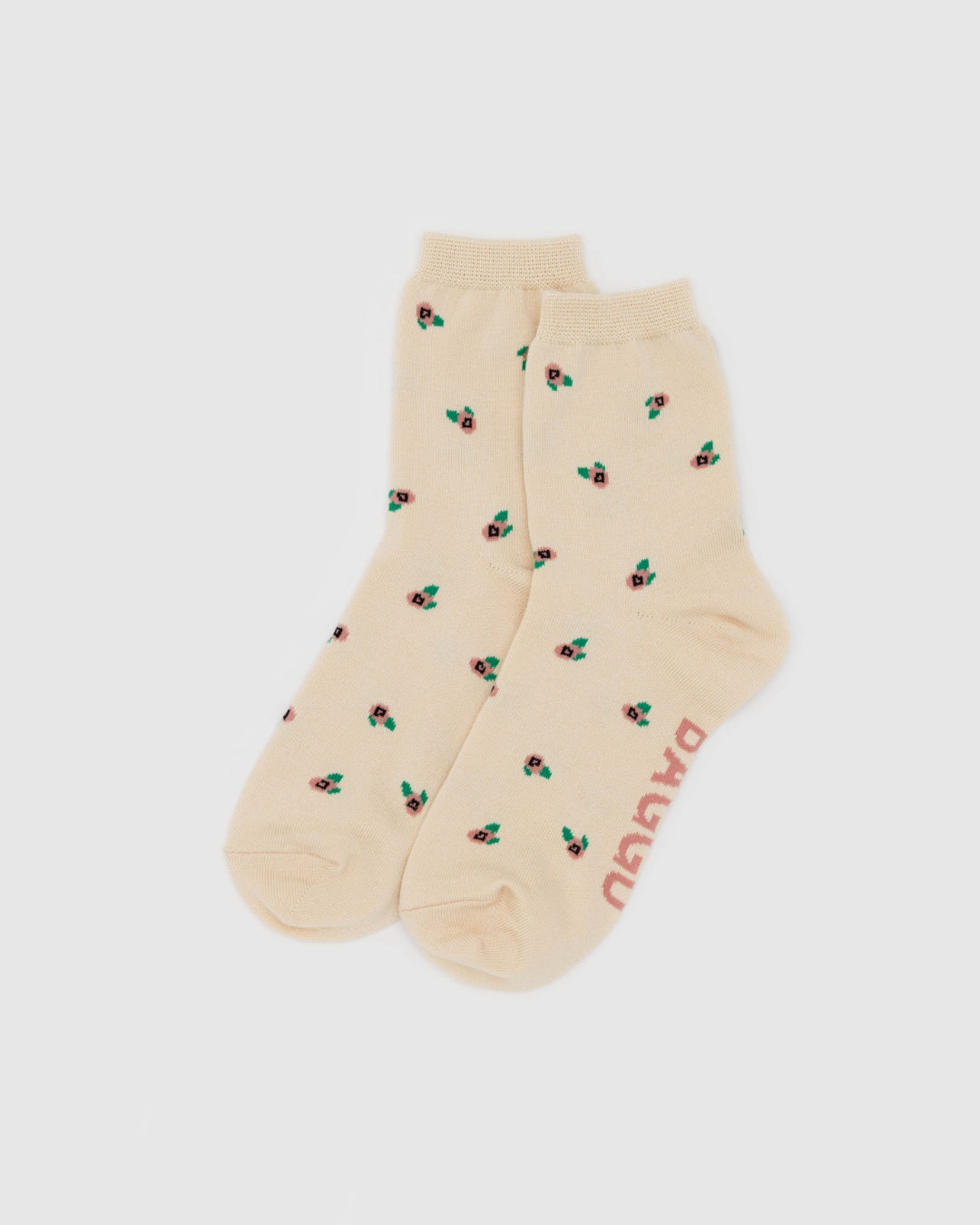 Crew Socks - Cream Rosette