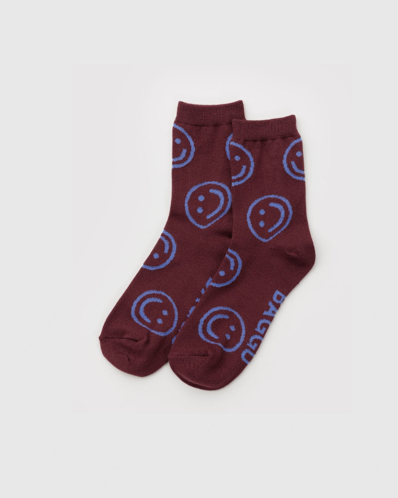 Crew Socks - Mahogany Happy