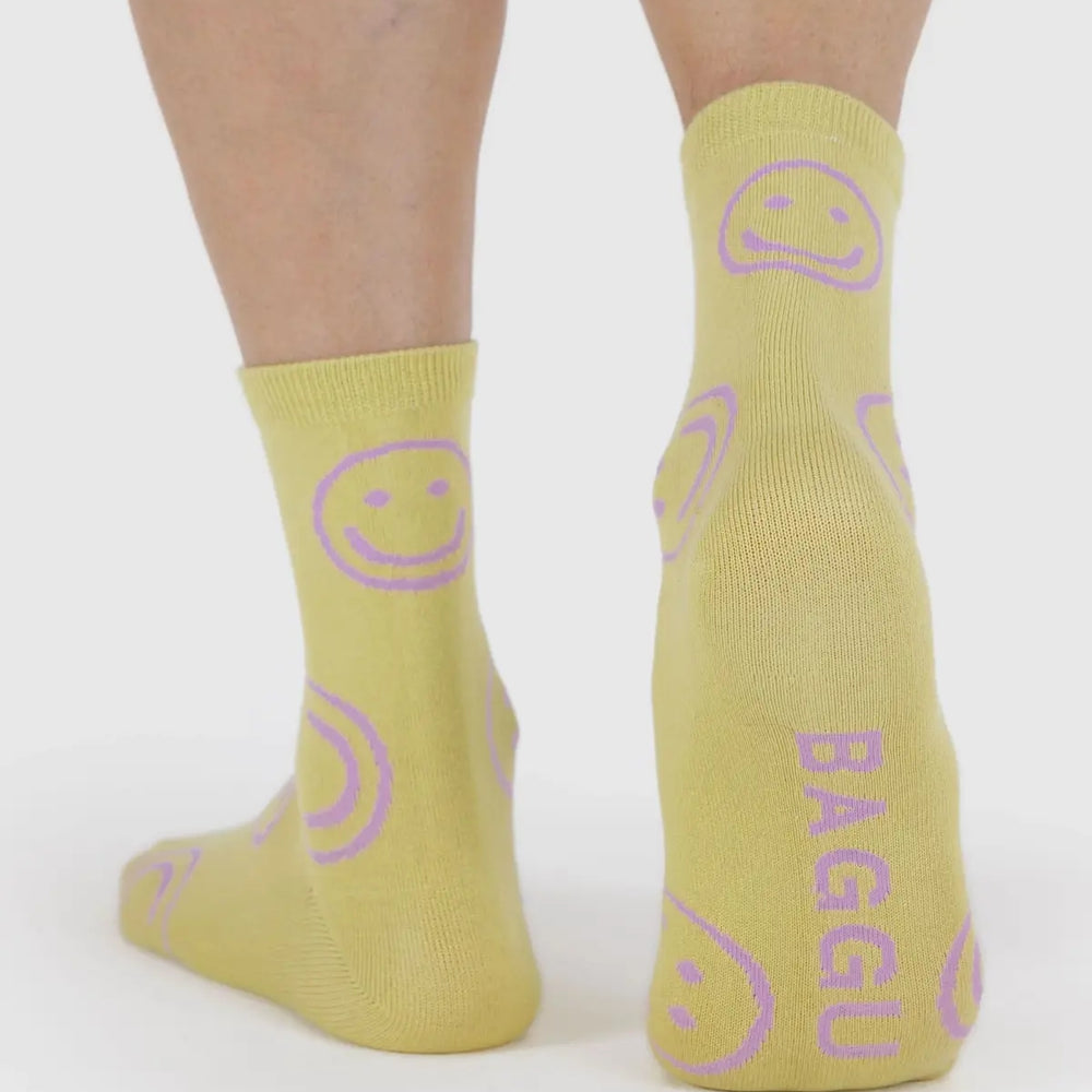 Crew Socks - Straw happy