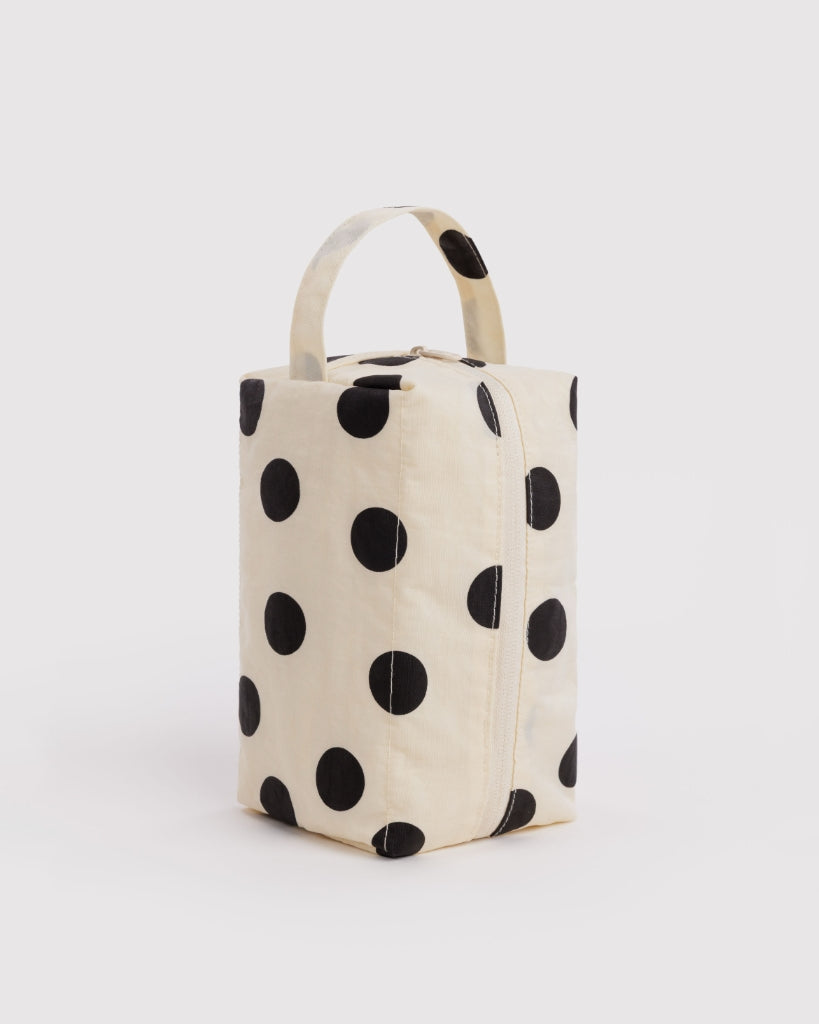 Dopp Kit - Cream & Black Polkadot