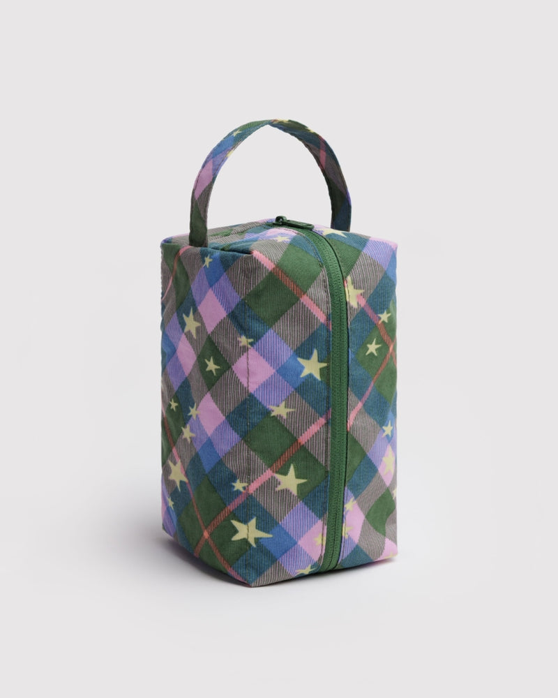 Dopp Kit - Green Star Plaid
