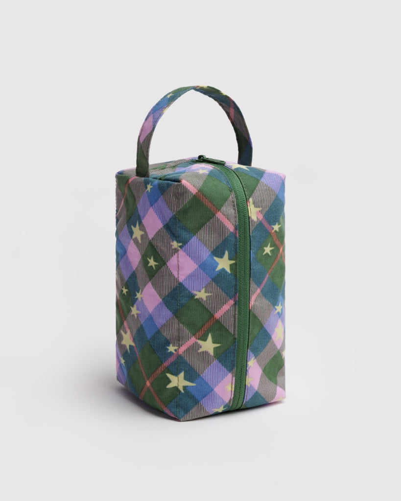 Dopp Kit - Green Star Plaid
