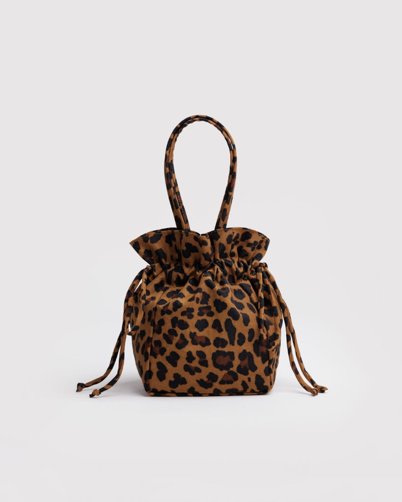 Nylon Drawstring Bag - Leopard