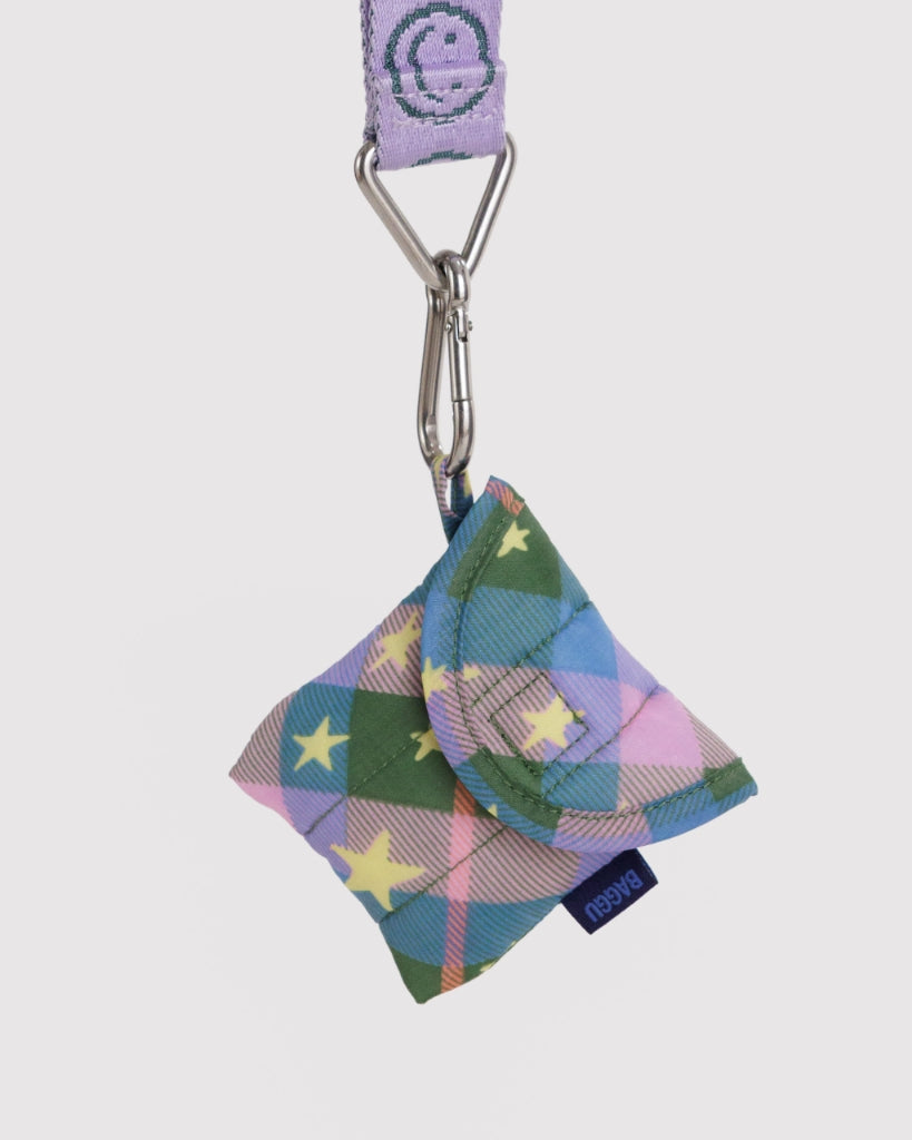 Puffy Earbuds Case - Green Star Plaid [PRE ORDER]