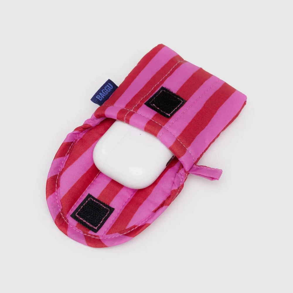 
                      
                        Puffy Earbuds Case - Pink & Red Painted Stripe
                      
                    