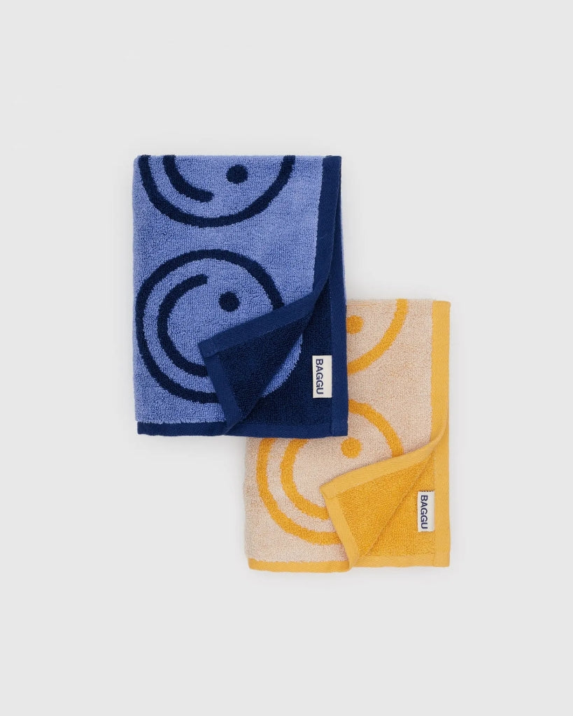 Hand Towel Set Of Two - Happy Blue Marigold [PRE ORDER]