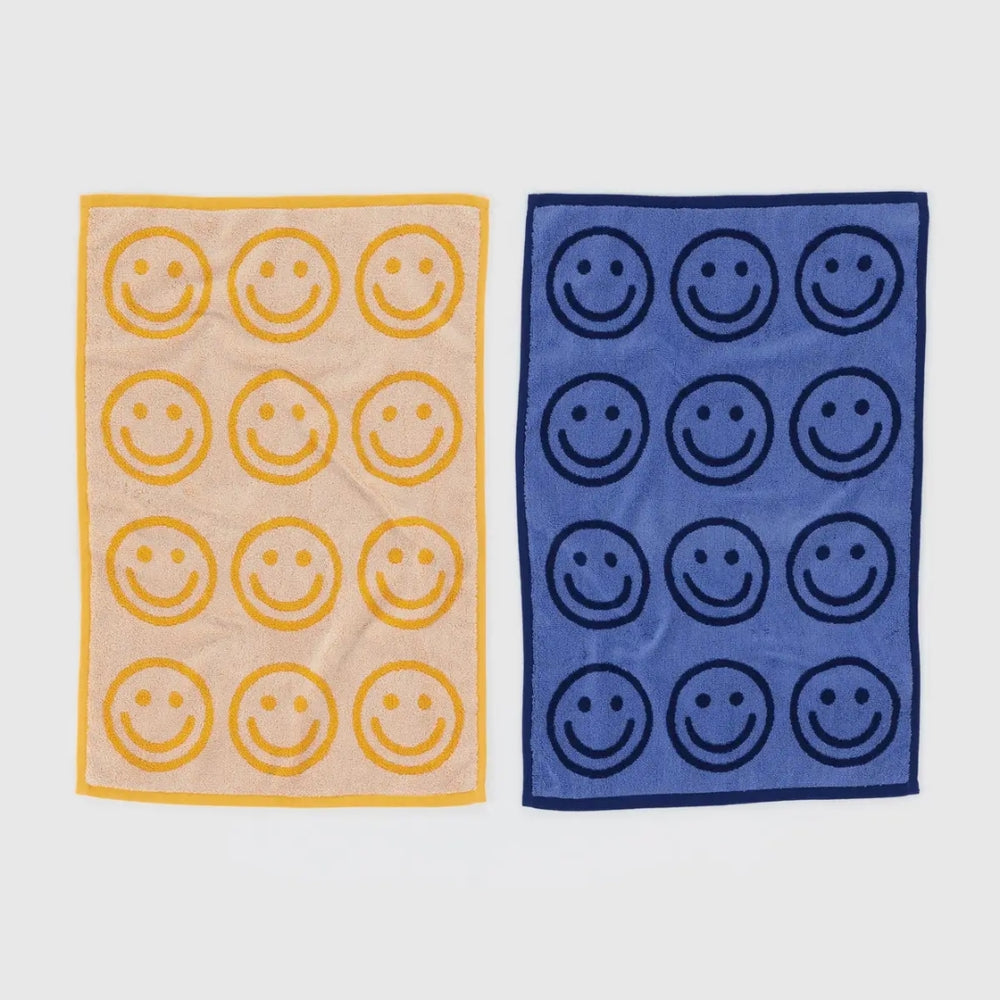 Hand Towel Set Of Two - Happy Blue Marigold [PRE ORDER]