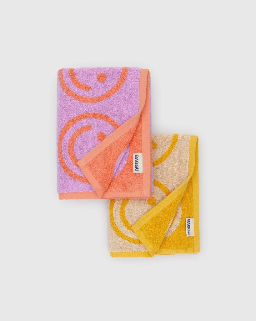 Hand Towel Set Of Two - Happy Lilac Marigold [PRE ORDER]