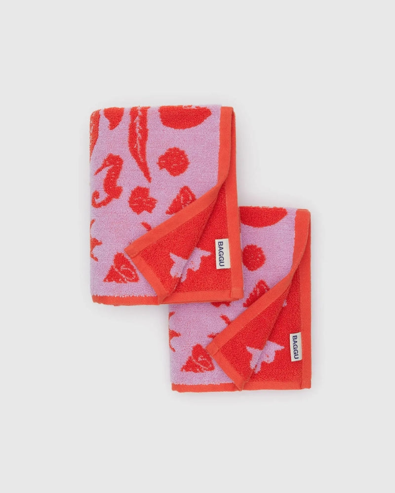 Hand Towel Set Of Two - Sea Shells [PRE ORDER]