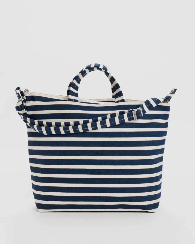 Horizontal Zip Duck Bag - Navy Stripe