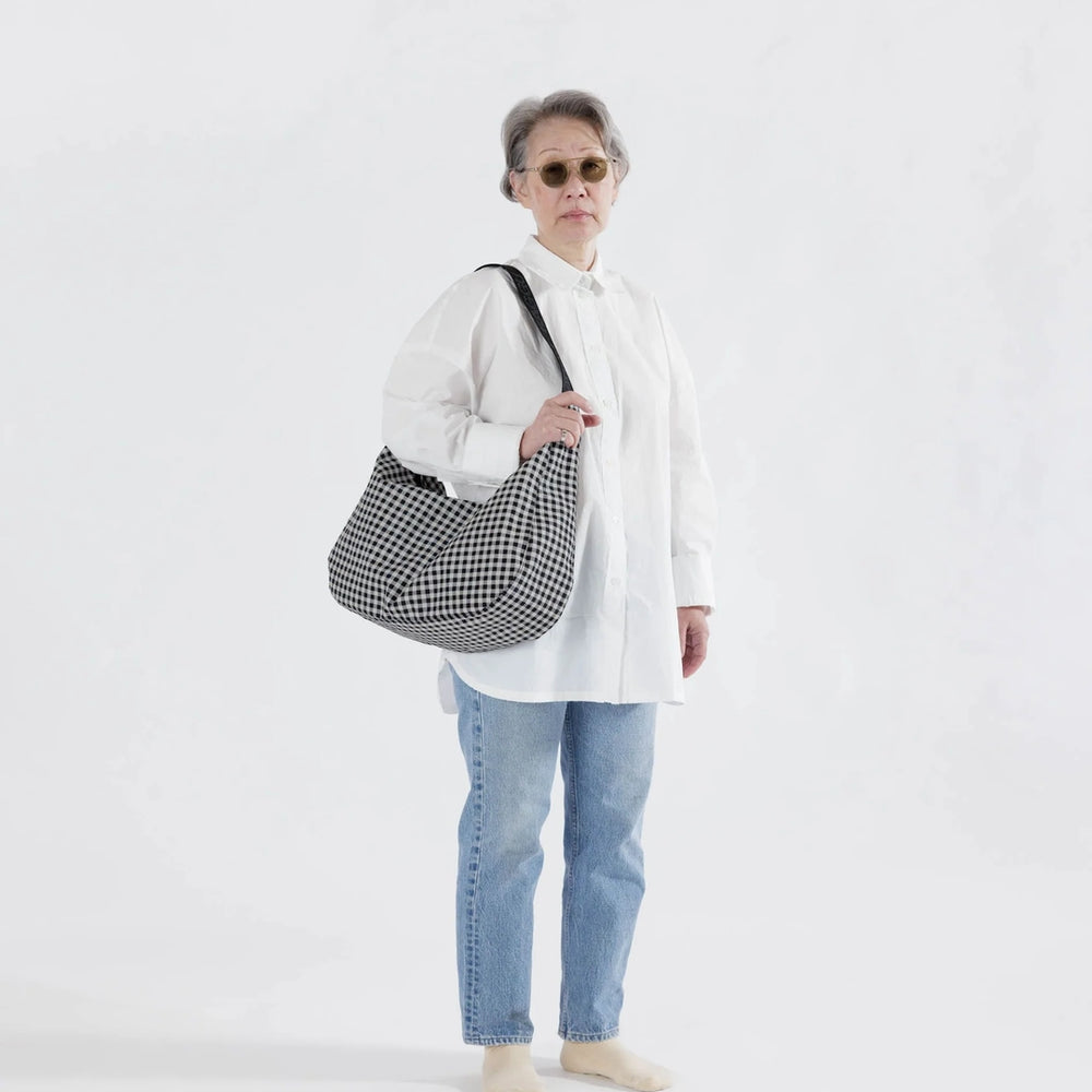 
                      
                        Large Crescent Bag - Black & White Gingham
                      
                    