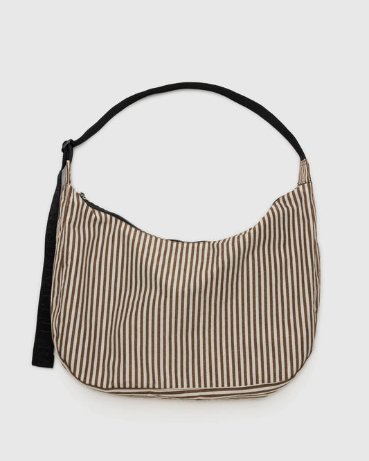 Large Crescent Bag - Brown Stripe