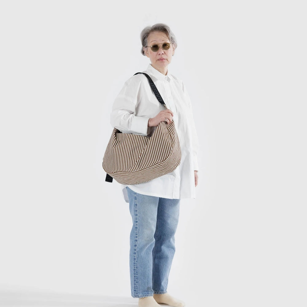 
                      
                        Large Crescent Bag - Brown Stripe
                      
                    