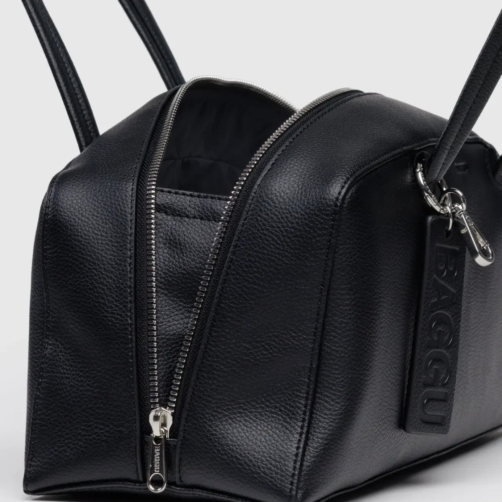 
                      
                        Medium Recycled Leather Bowler Bag - Black
                      
                    