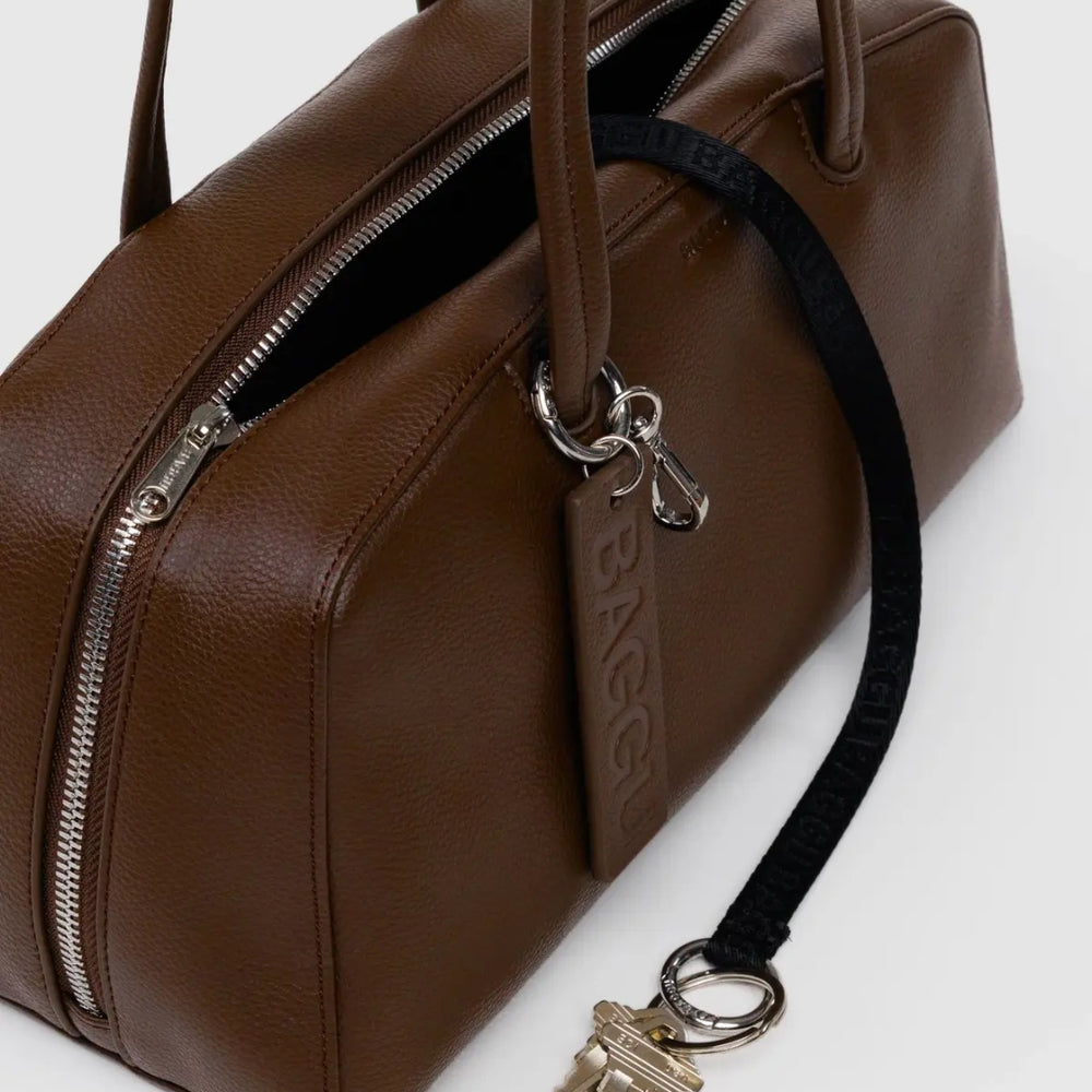 
                      
                        Medium Recycled Leather Bowler Bag - Brown
                      
                    