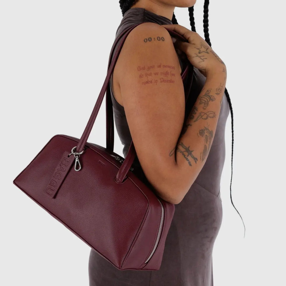 Medium Recycled Leather Bowler Bag - Mahogany [PRE ORDER]