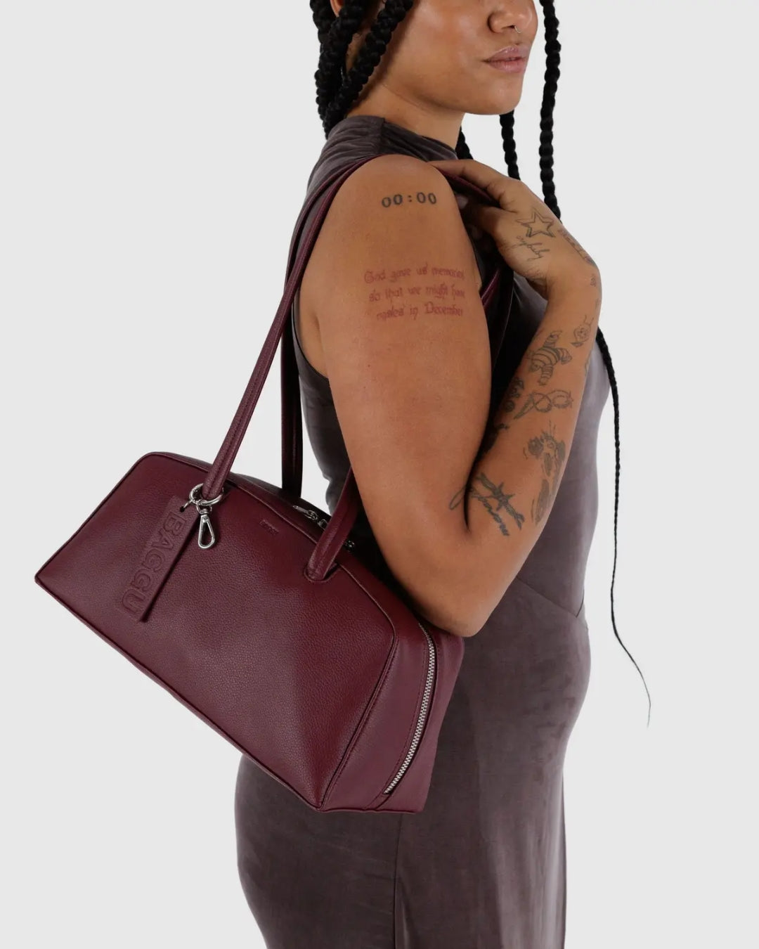 Medium Recycled Leather Bowler Bag - Mahogany [PRE ORDER]