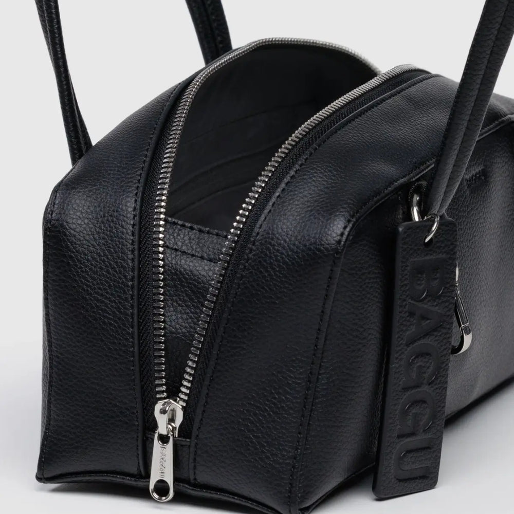 
                      
                        Small Recycled Leather Bowler Bag - Black
                      
                    