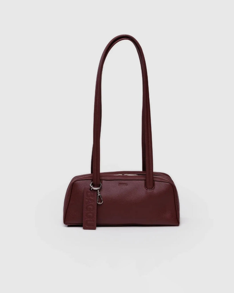 Small Recycled Leather Bowler Bag - Mahogany [PRE ORDER]