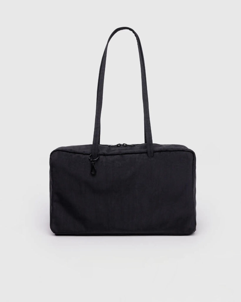 Medium Nylon Bowler Bag - Black