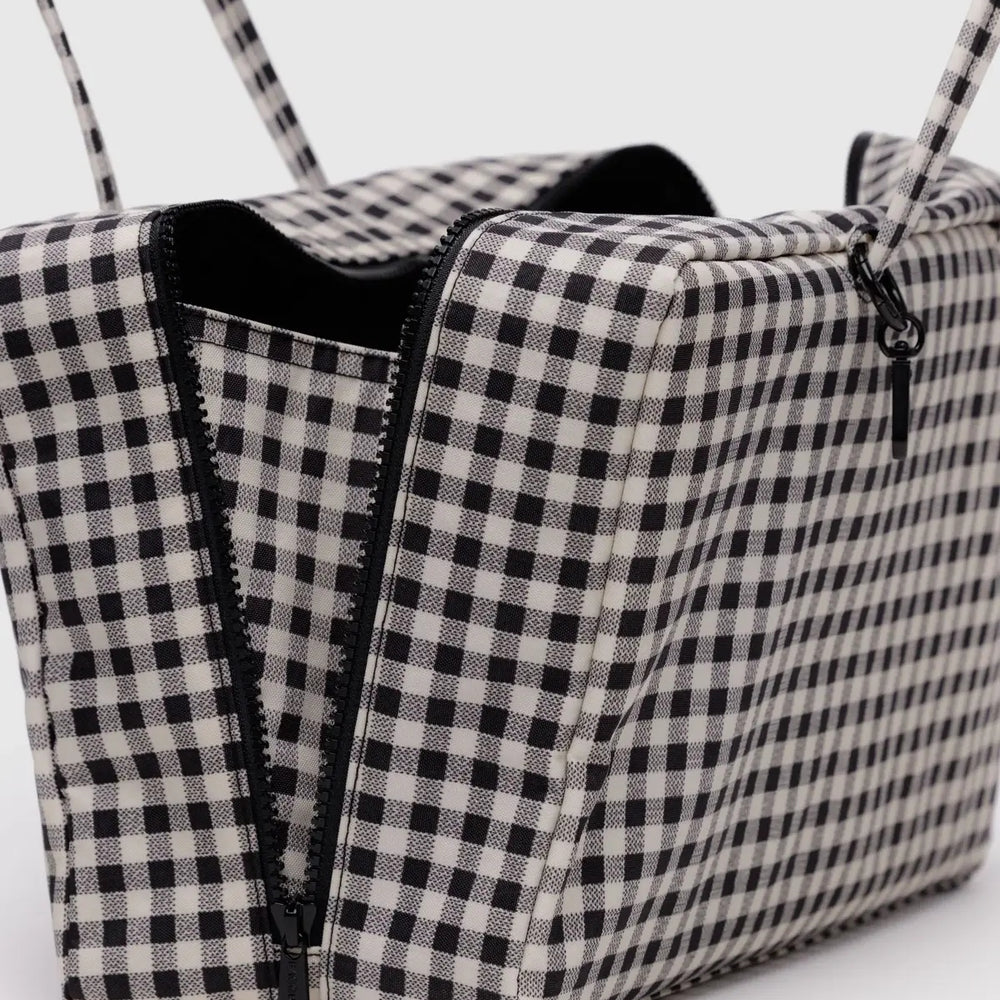 
                      
                        Medium Nylon Bowler Bag - Black & White Gingham [PRE ORDER]
                      
                    