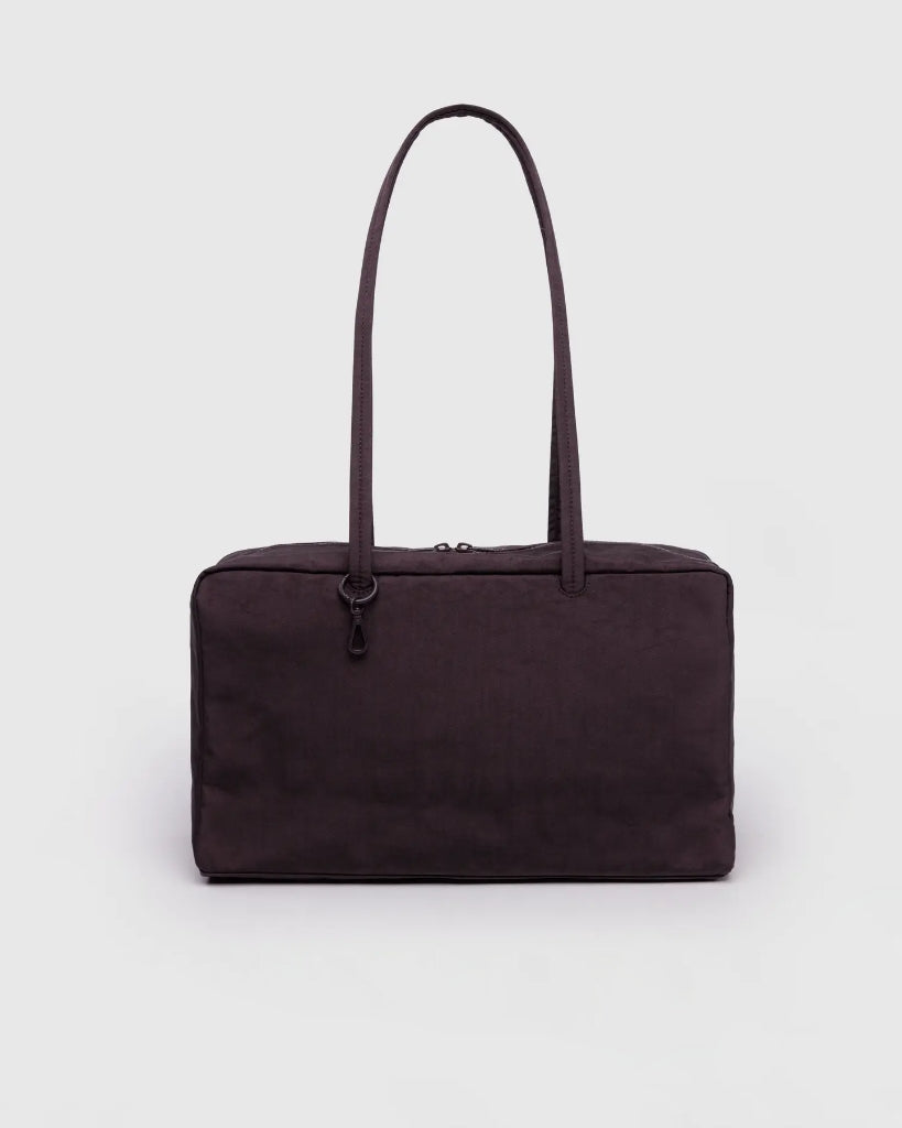 Medium Nylon Bowler Bag - Chocolate Plum