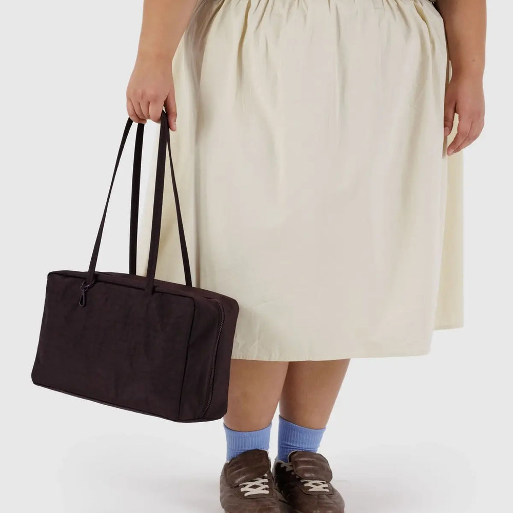 Medium Nylon Bowler Bag - Chocolate Plum