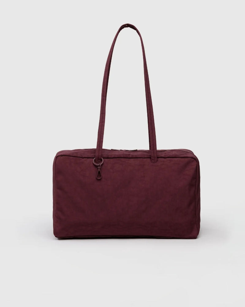 Medium Nylon Bowler Bag - Mahogany