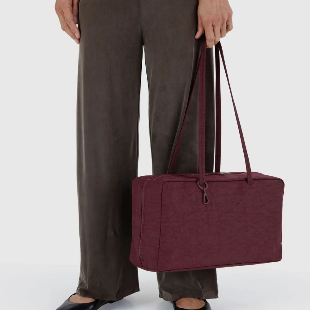 Medium Nylon Bowler Bag - Mahogany
